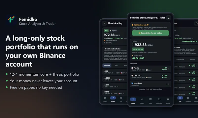 Femidko Stock Analyzer & Trader screenshot 1