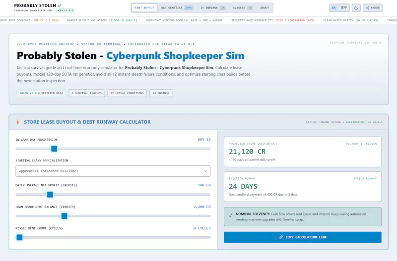 Probably Stolen Game Guide & Calculator  screenshot 2