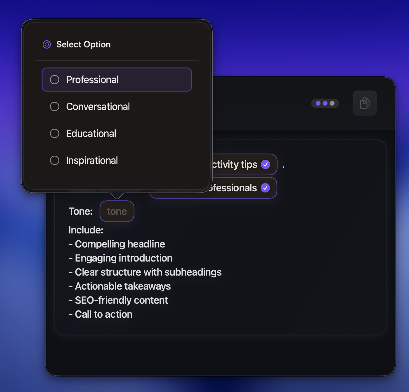 Migi - Screenshot 2 showing product features and functionality