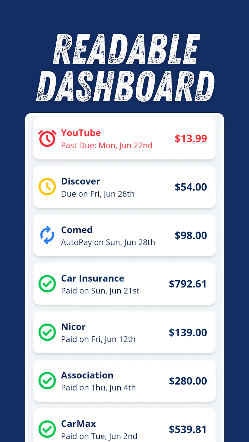 Flying Bills - BIll Reminder screenshot 1