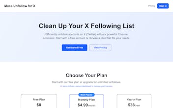 Mass Unfollow for X ( Twitter ) gallery image