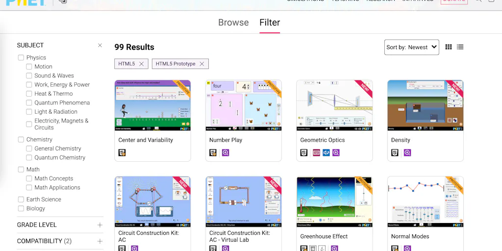 Interactive Simulations Examples PhET - Interactive Simulations: Interactive science and mathematics ...