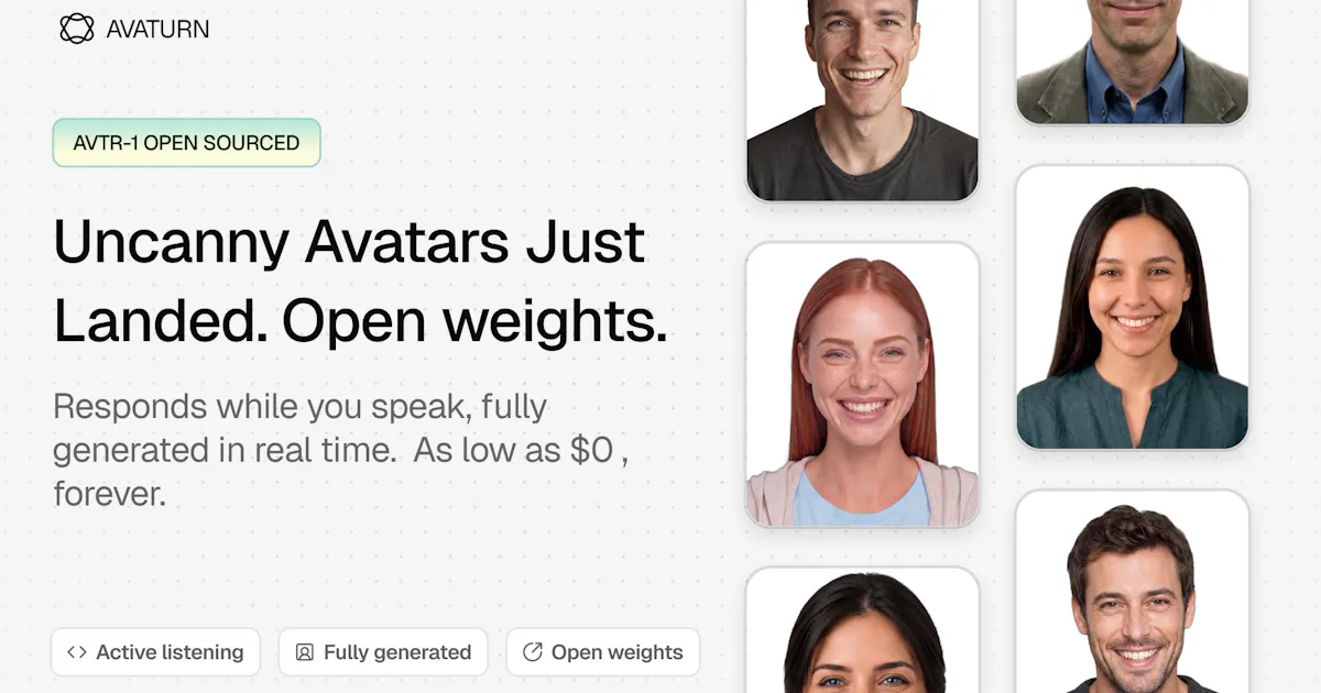 AVTR-1 Real-Time Open Weights Model