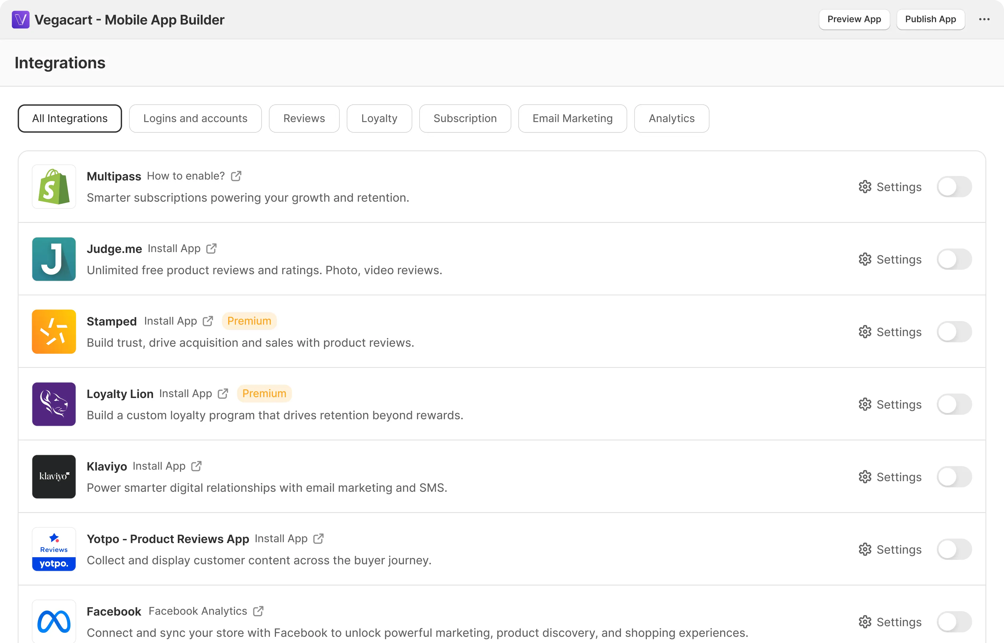 Vegacart mobile app builder for Shopify - Screenshot 4 showing product features and functionality