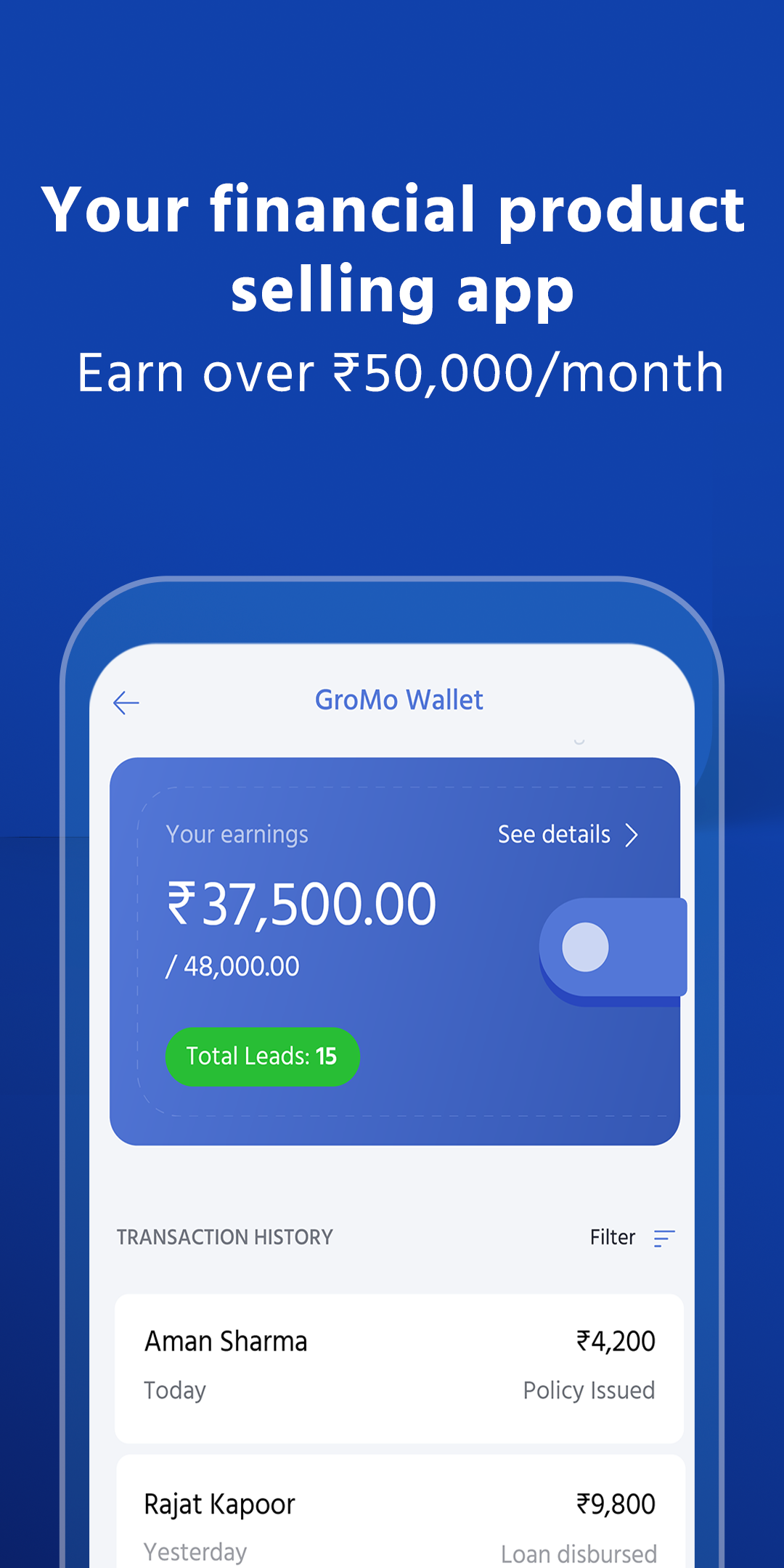 GroMo An app for agents to sell Insurance in India
