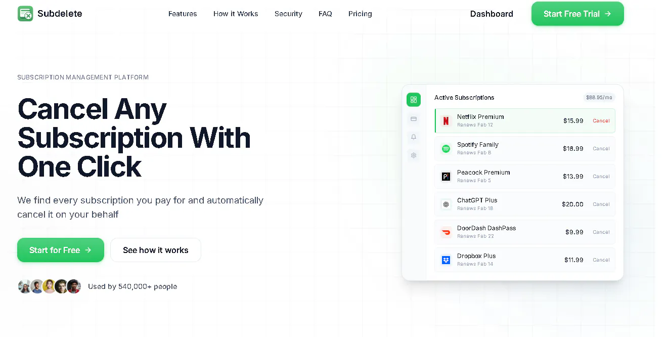 SubDelete product banner