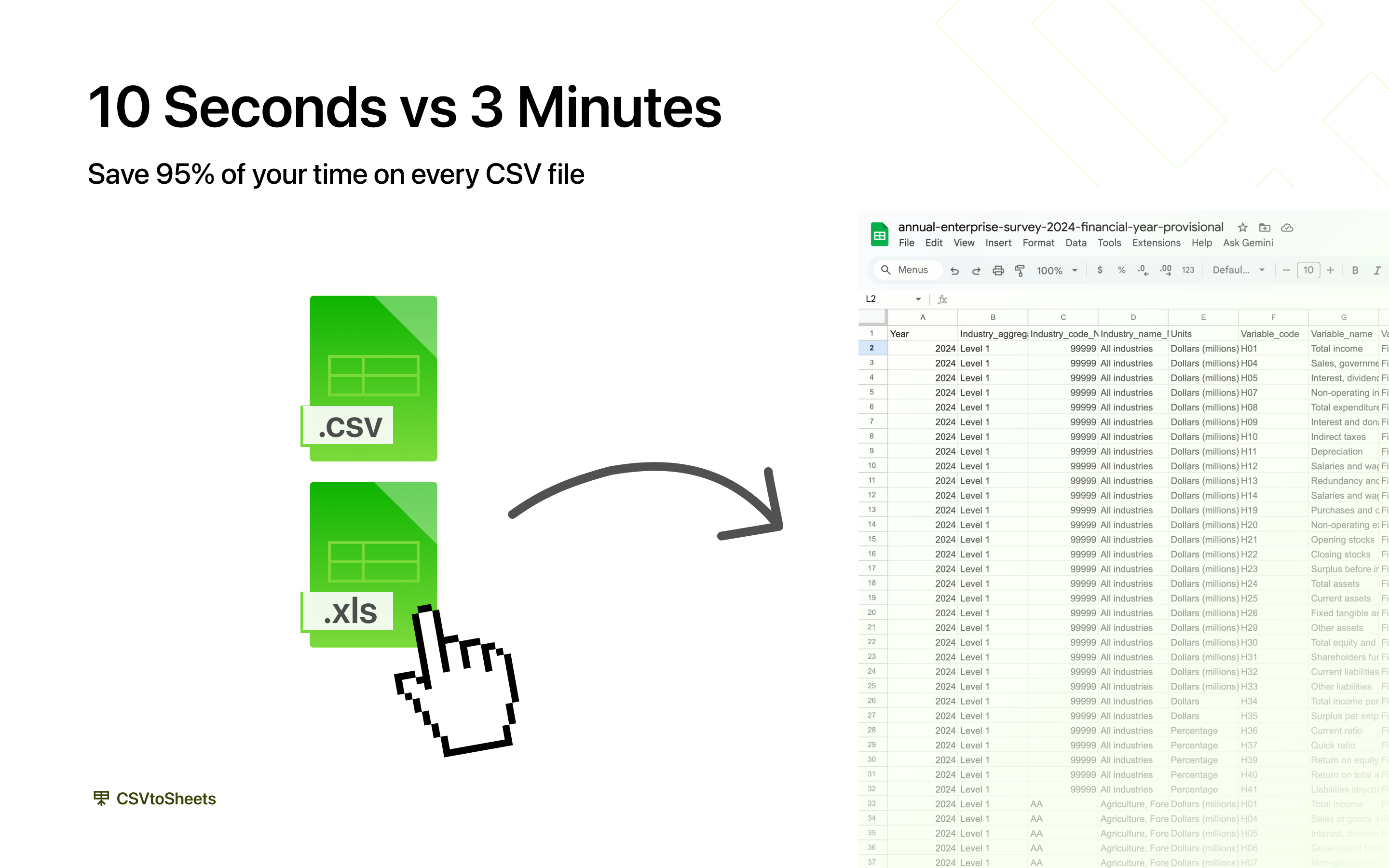 CSVtoSheets - Screenshot 5 showing product features and functionality