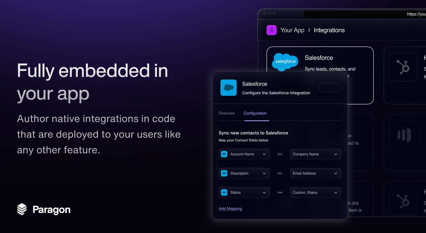Paragraph (Integrations as Code) - Ship user-facing SaaS integrations for your app 7x faster media 2