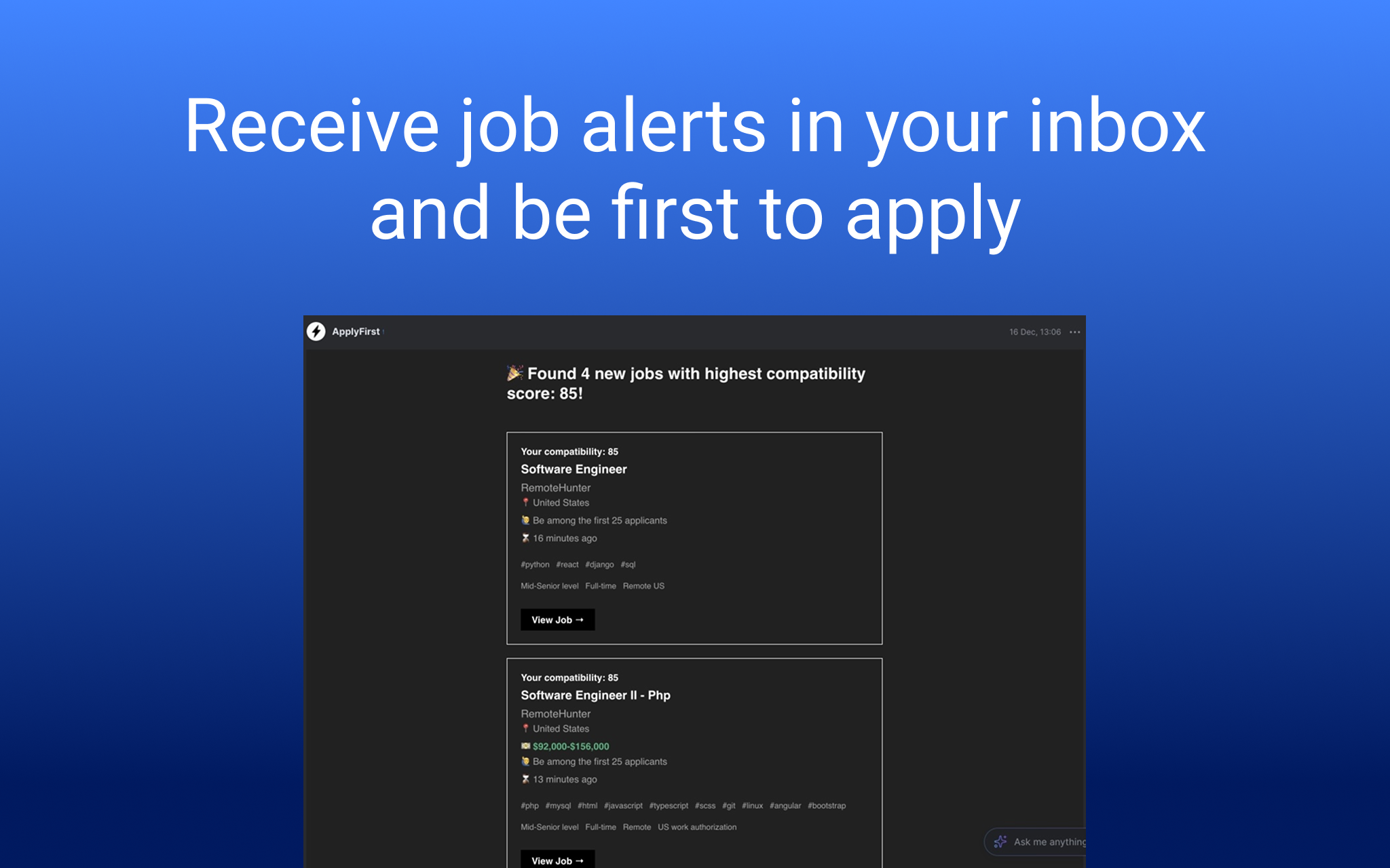 ApplyFirst - Screenshot 4 showing product features and functionality