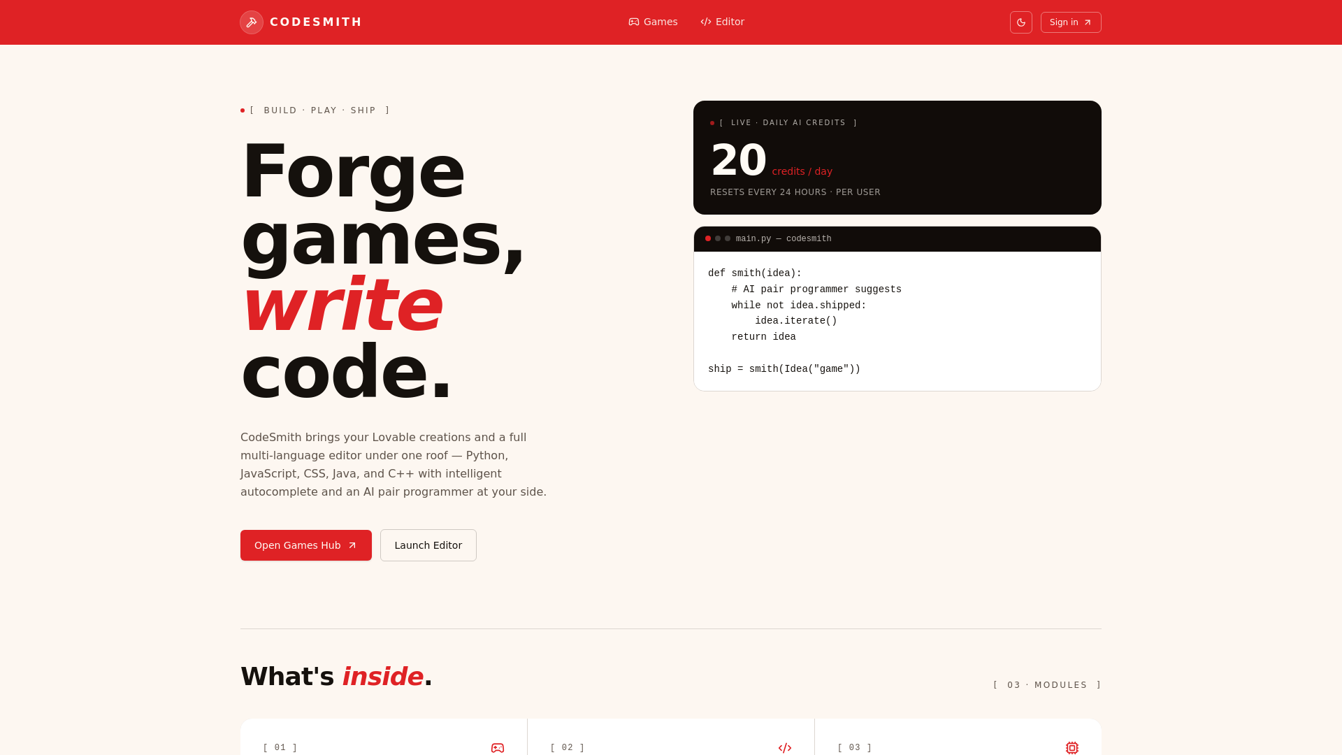 Forge games and code in one place gallery image
