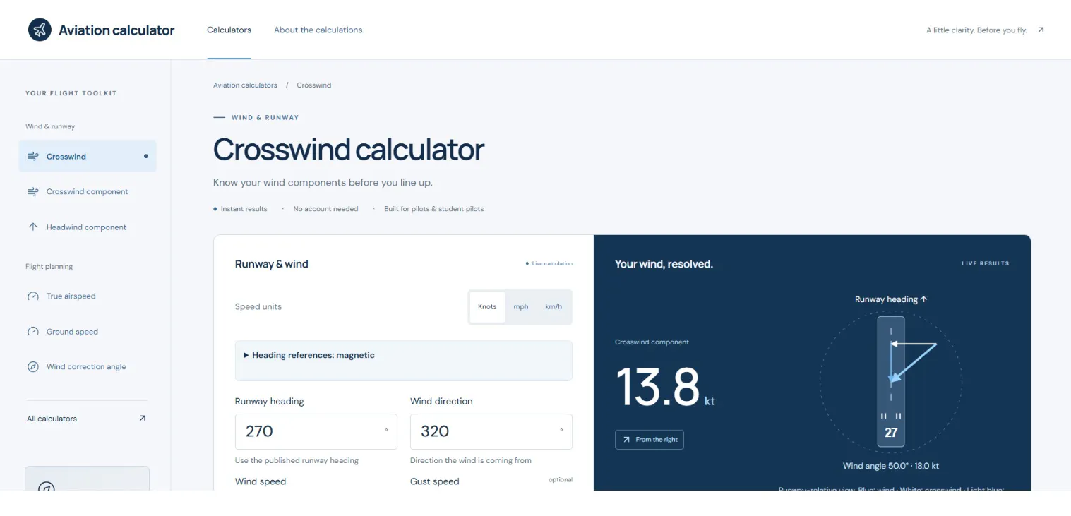 Aviation calculator