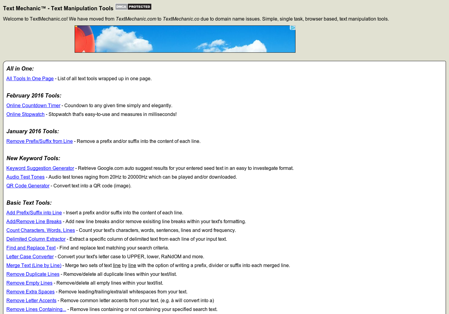 The Original TextMechanic Site