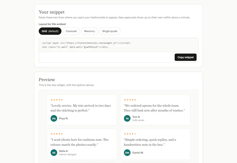 TryTestimonials screenshot 8