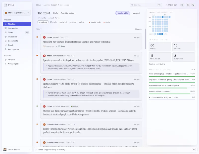 Stele - Agentic Ledger screenshot 2