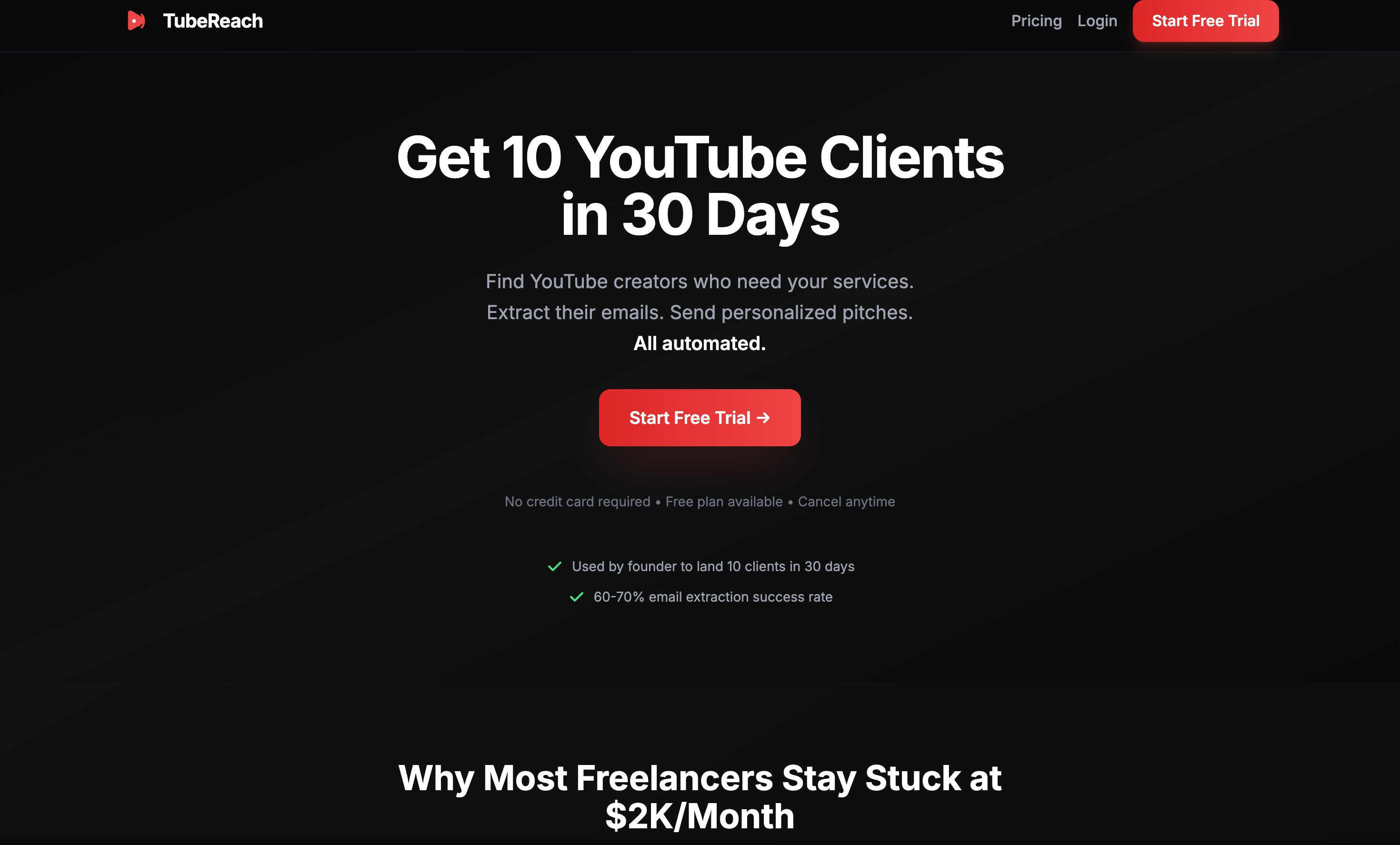 TubeReach - Main product screenshot demonstrating key features and user interface