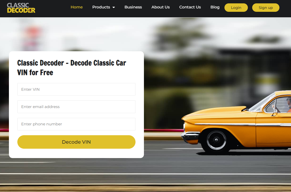 Mídia 1 de Decodificador clássico - Decode clássico carro Vin de graça