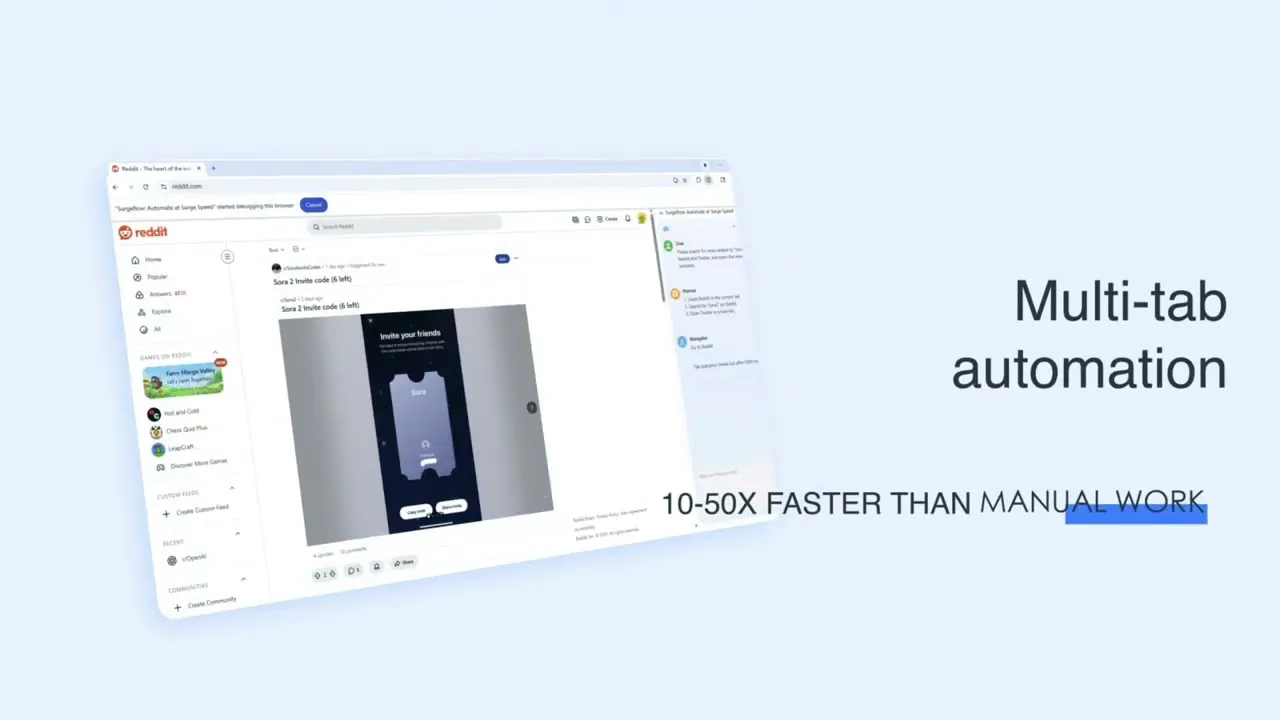 Surgeflow: Automate your browser tasks with a single command | Product Hunt
