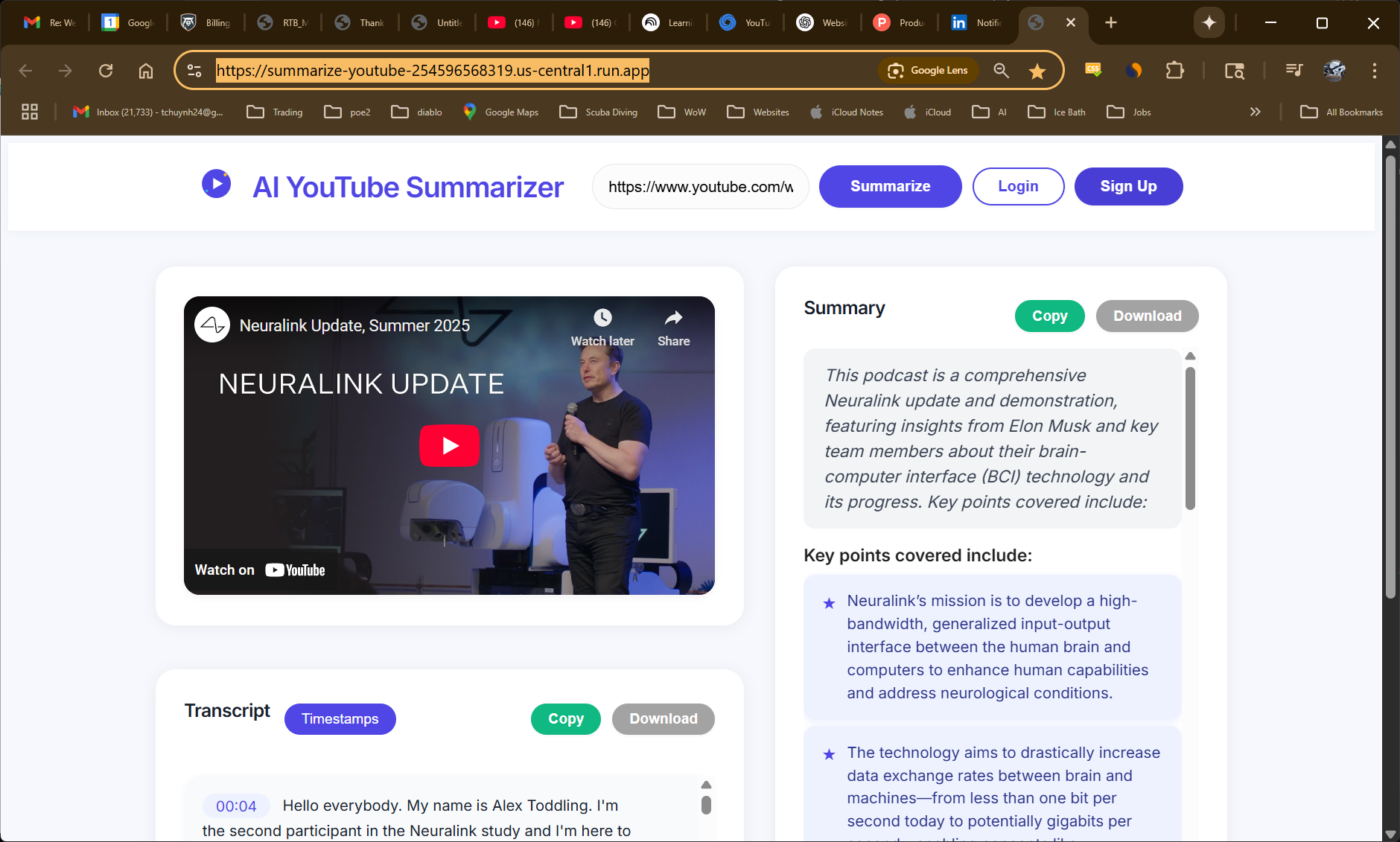 AI YouTube Summarizer - Krijg onmiddellijk transcripties en AI -samenvattingen media 1