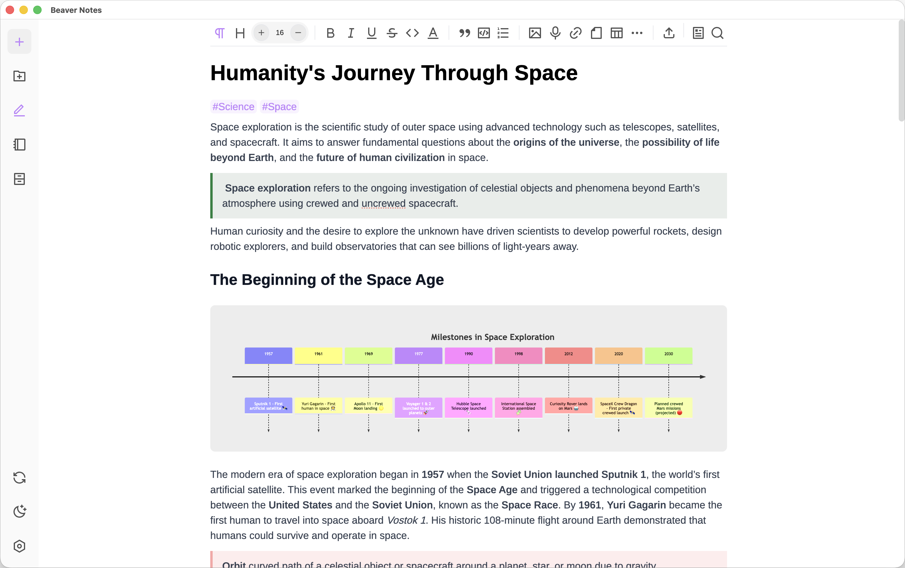 Beaver Notes - Main product screenshot demonstrating key features and user interface