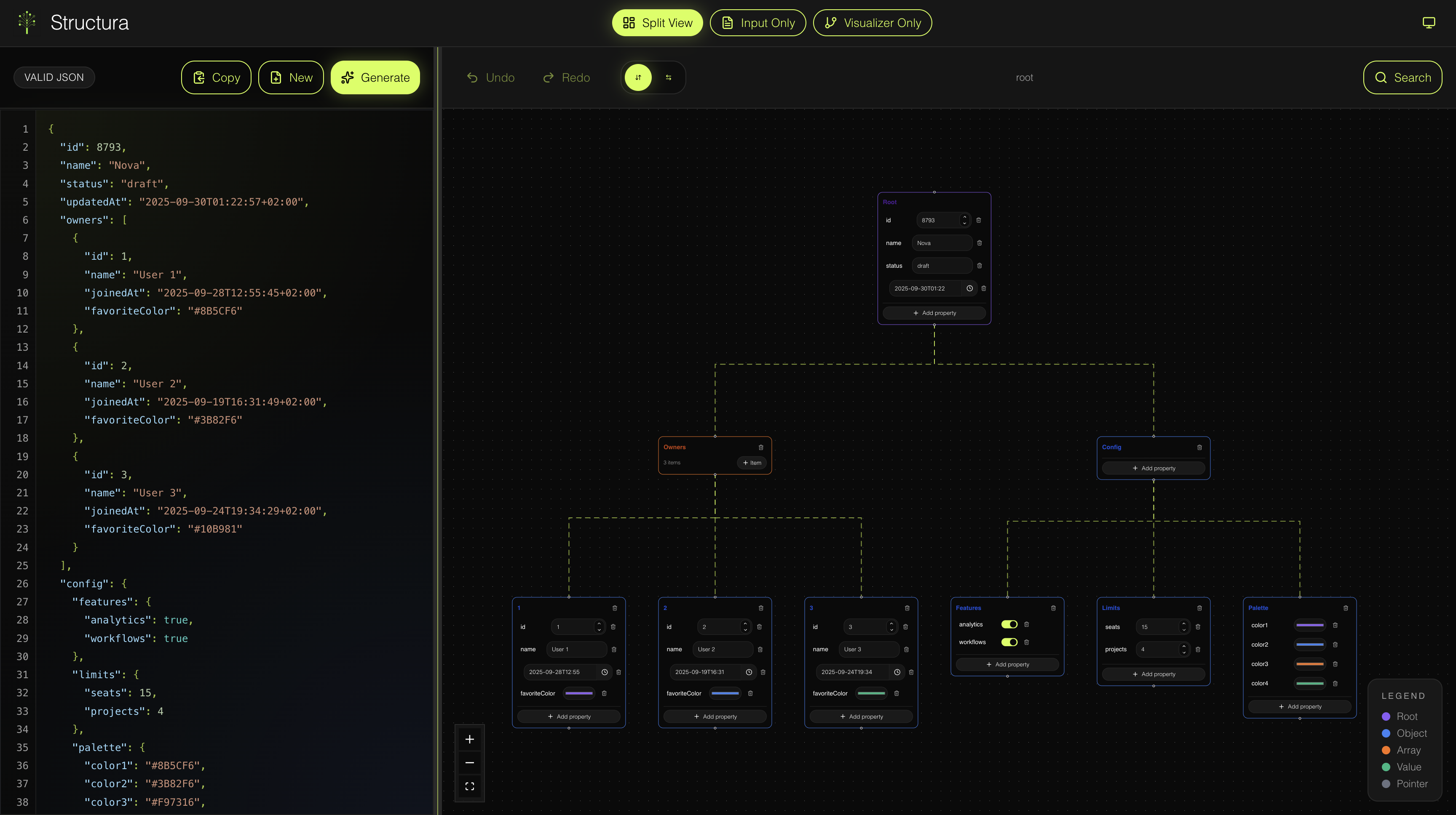 Mídia 3 de Estrutura - Visualize e edite JSON Like Lego Blocks