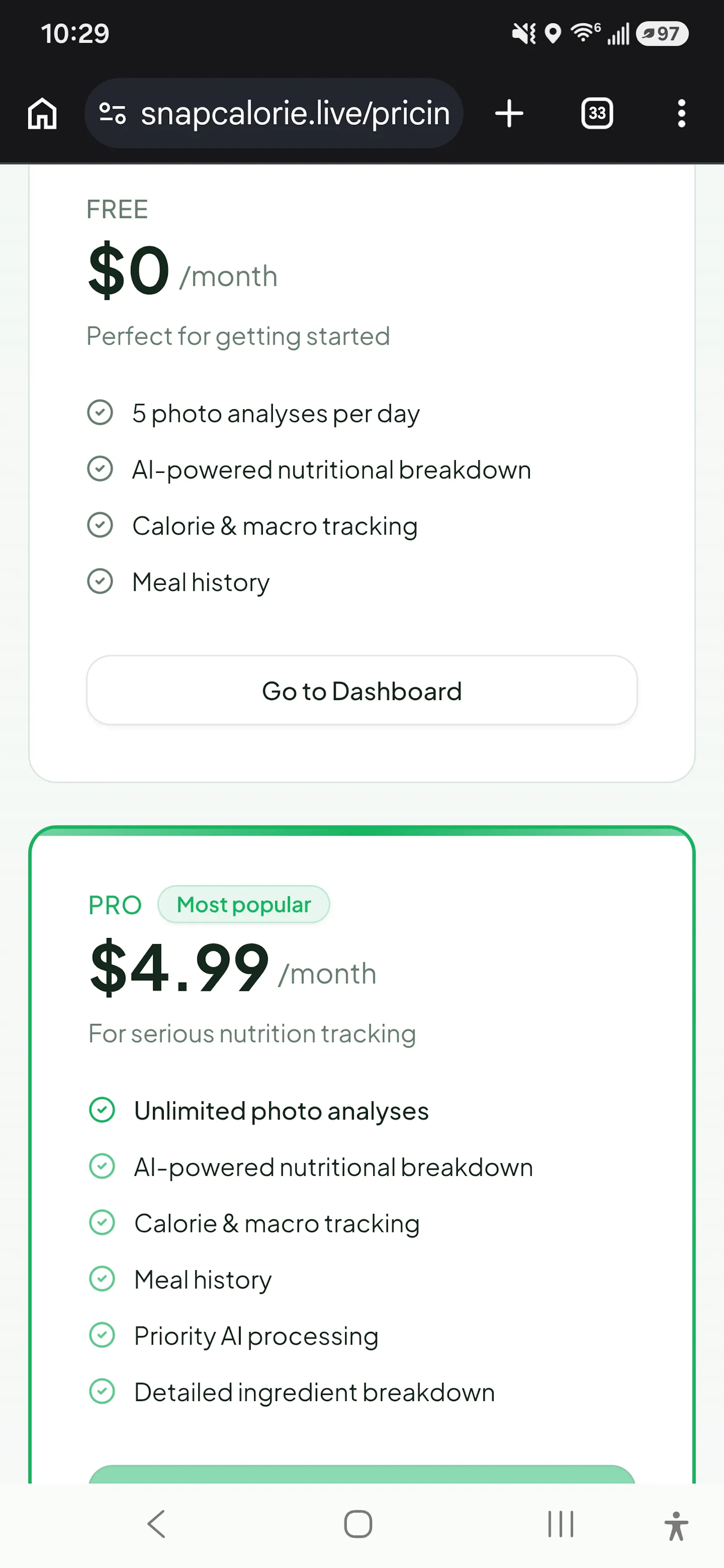CaloriVue screenshot 1