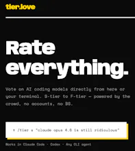 Tier.love - Vibe Voting for Vibe Coding gallery image