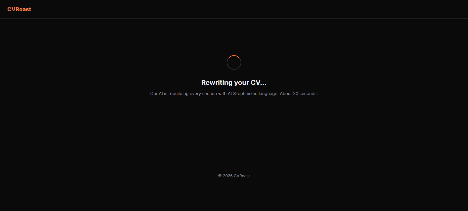 CV Roast - Main product screenshot demonstrating key features and user interface
