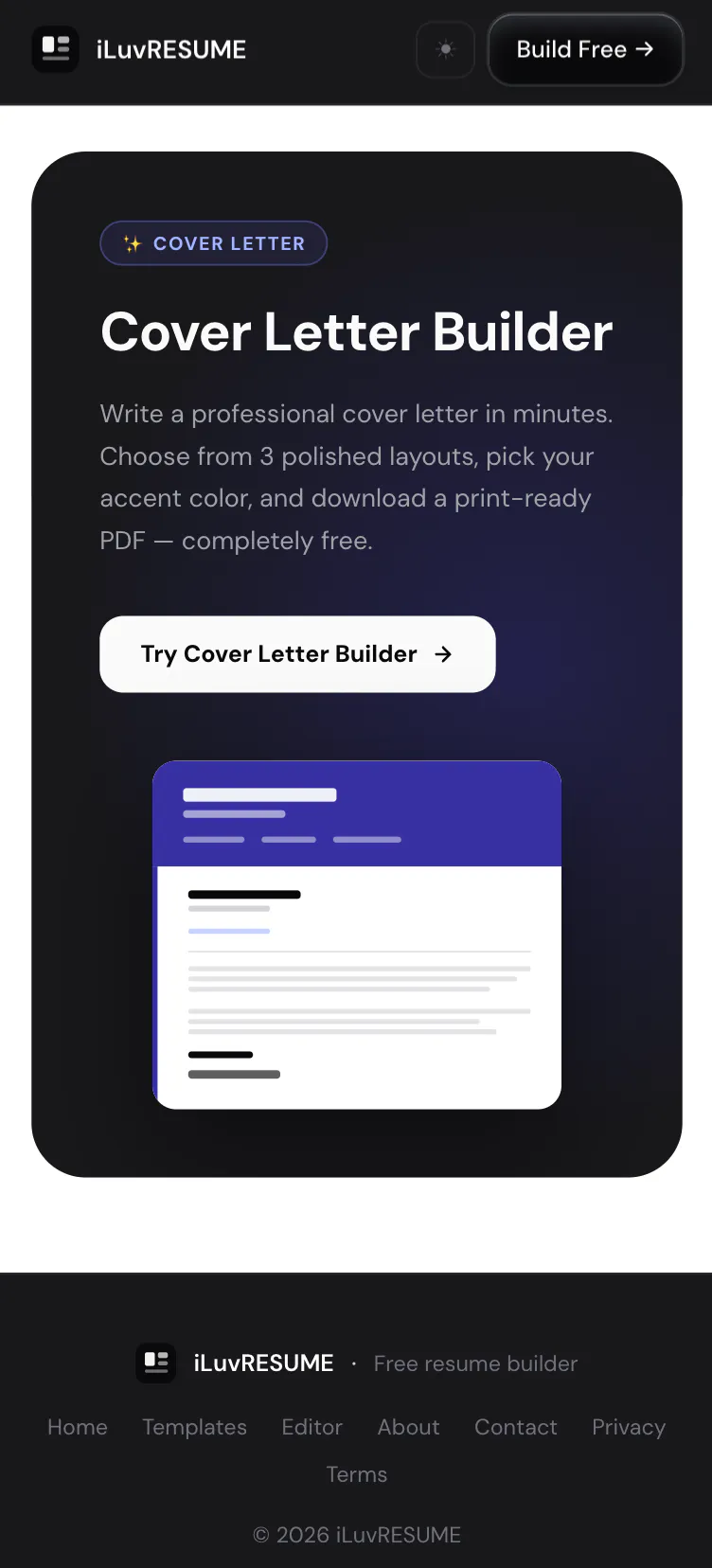Free Online Resume Builder — iLuvRESUME gallery image