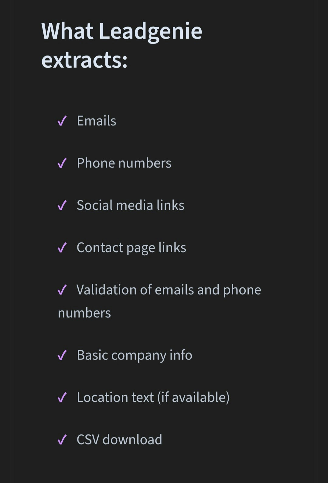 LeadGenie - Screenshot 2 showing product features and functionality