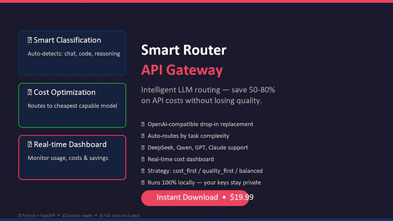 Smart Router — AI API Gateway  screenshot 1