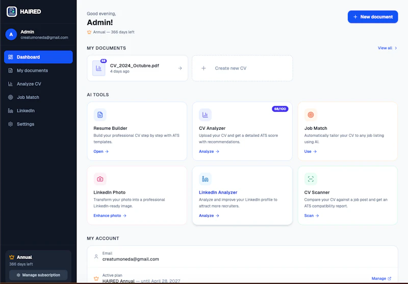 Haired - Your Resume, Made Easy with AI screenshot 4