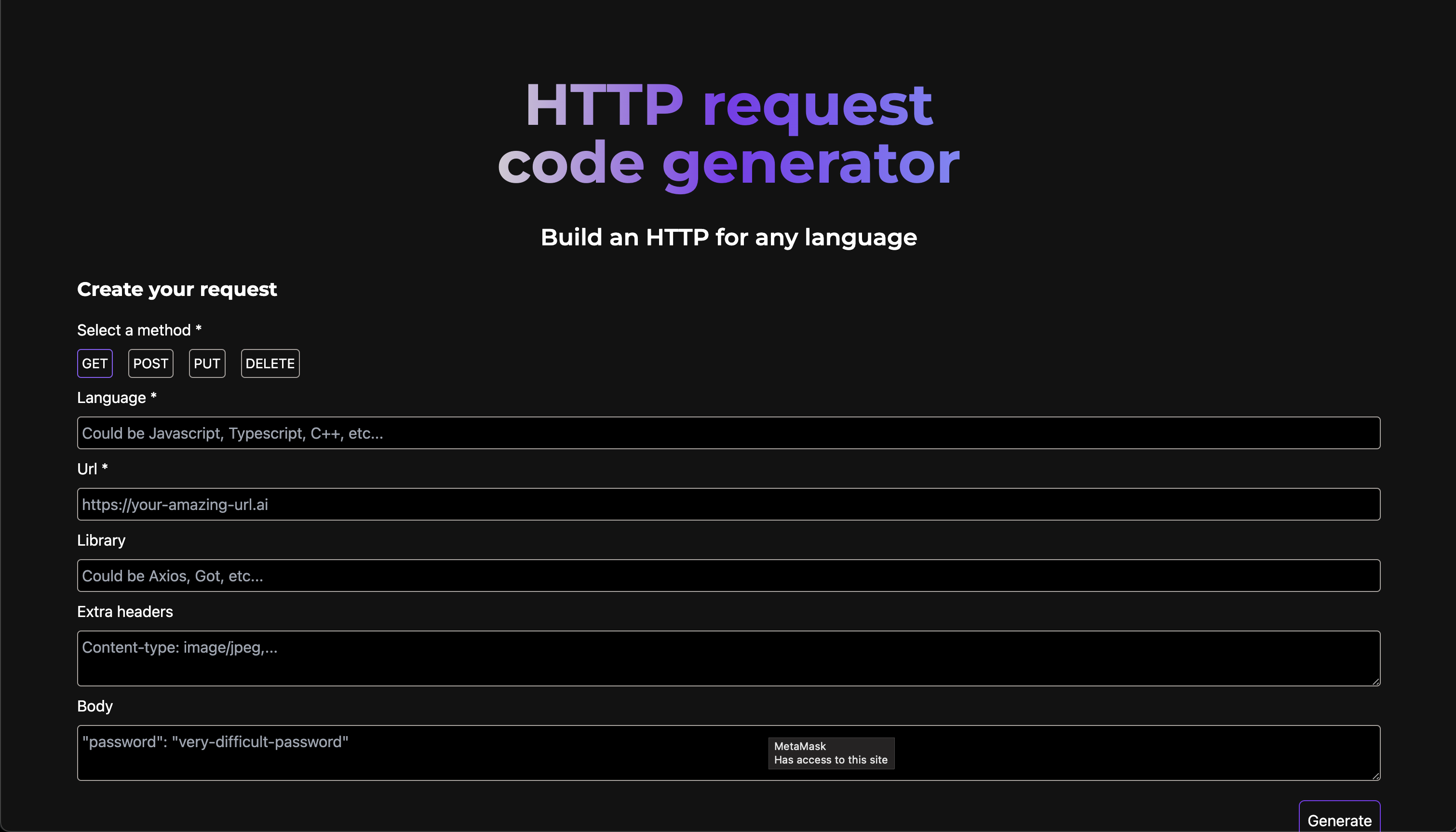 Generador de código de solicitud HTTP - Realice solicitudes HTTP para cualquier idioma con IA con AI por GPT-3 media 1