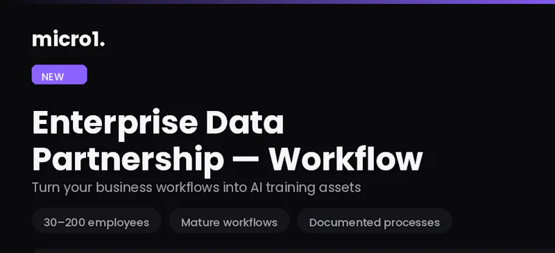 Micro1 Enterprise Data Partnership screenshot 1