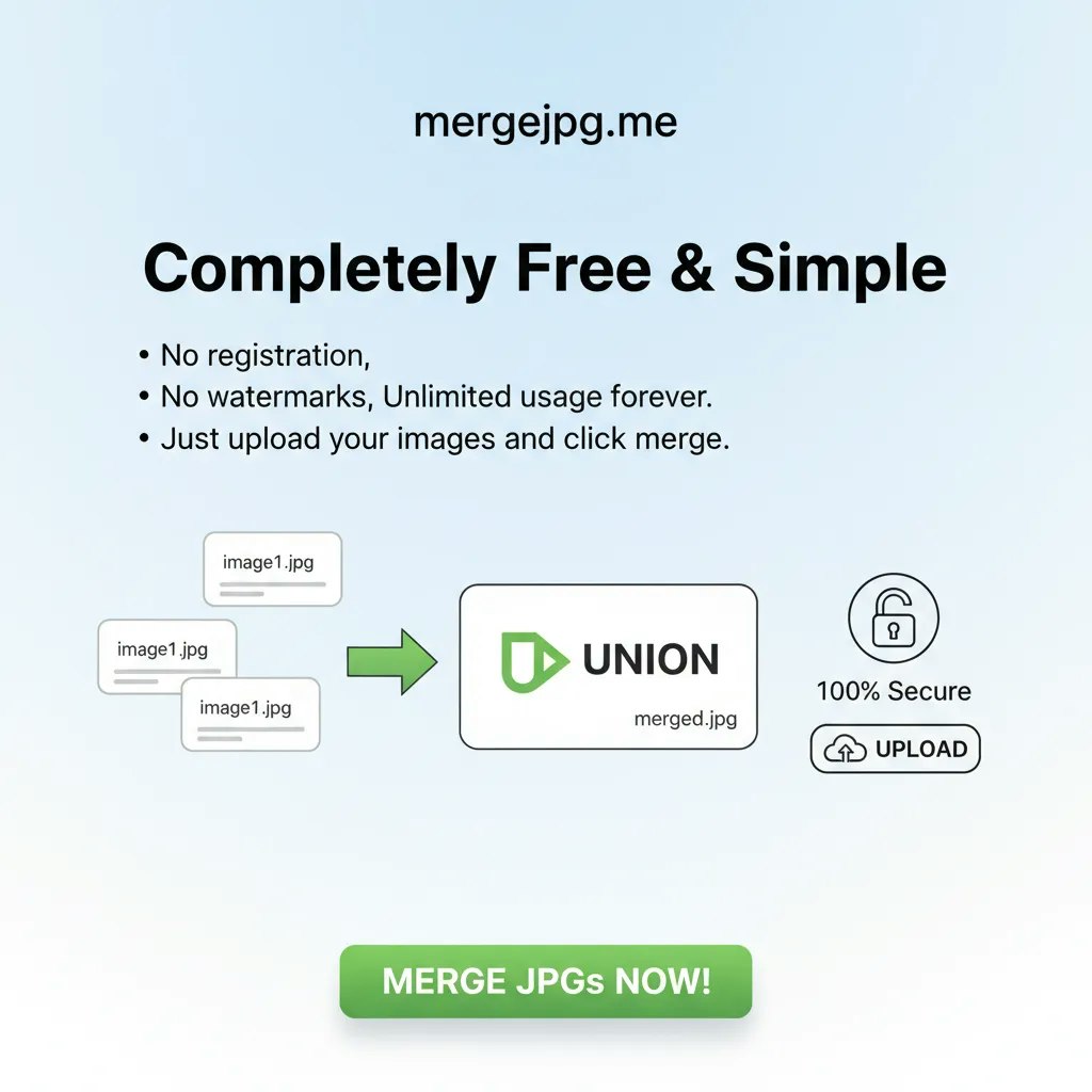 Média Fusionner JPG - Fusionner les images rapides, simples, gratuites, complètement privées en ligne. 2