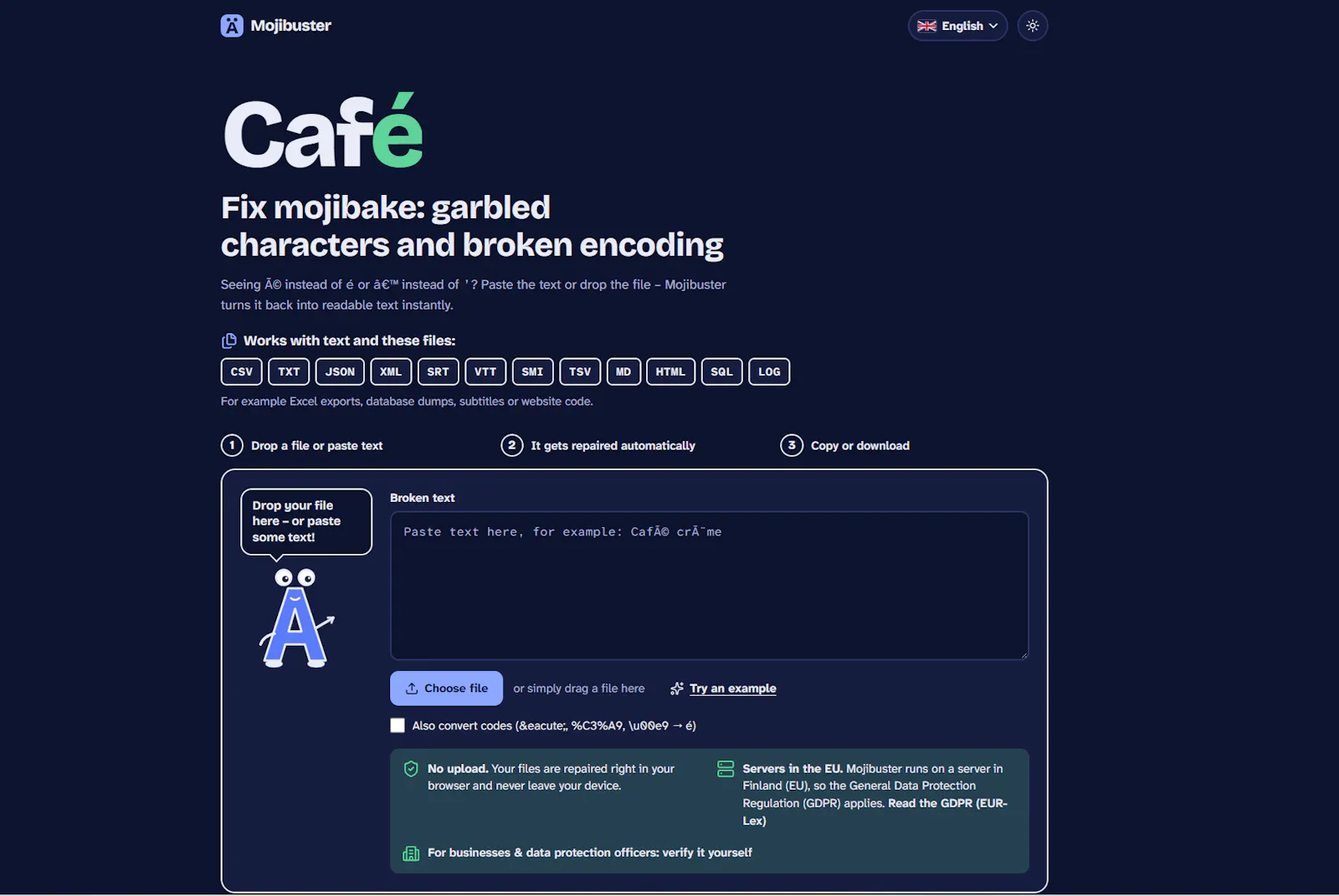 Mojibuster screenshot 2