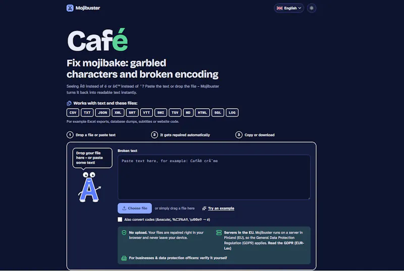 Mojibuster screenshot 2