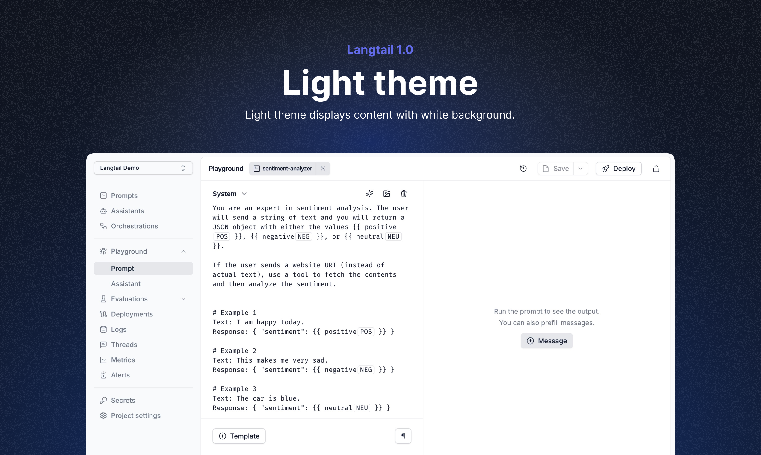 Langtail 1.0 - Платформа с низким кодом для тестирования приложений для ИИ медиа 5