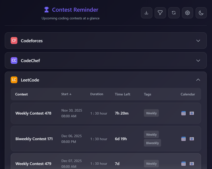 Contest Clocker - Screenshot 3 showing product features and functionality