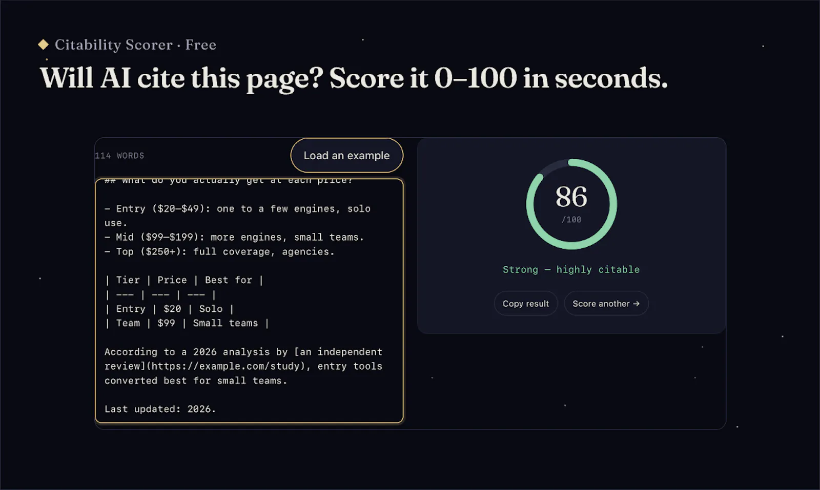 Citability Scorer screenshot 1