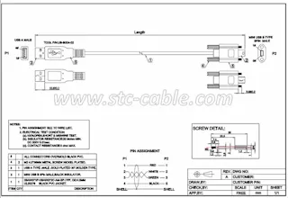 Mini USB cable with screw locking gallery image