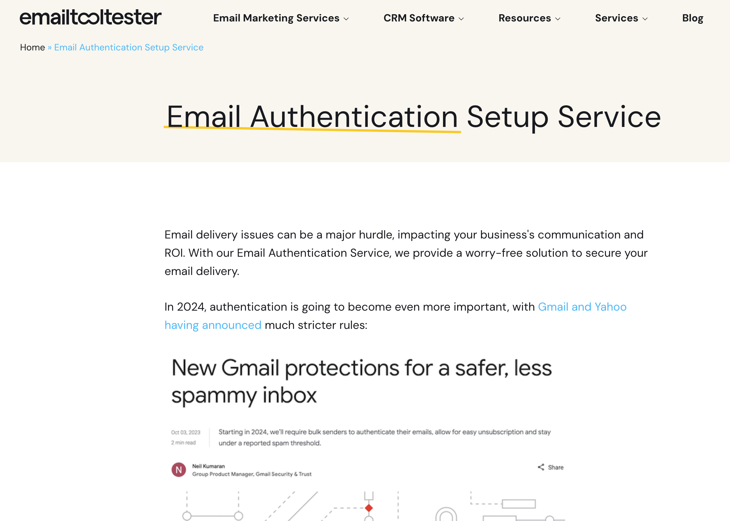 Service d'authentification par e-mail