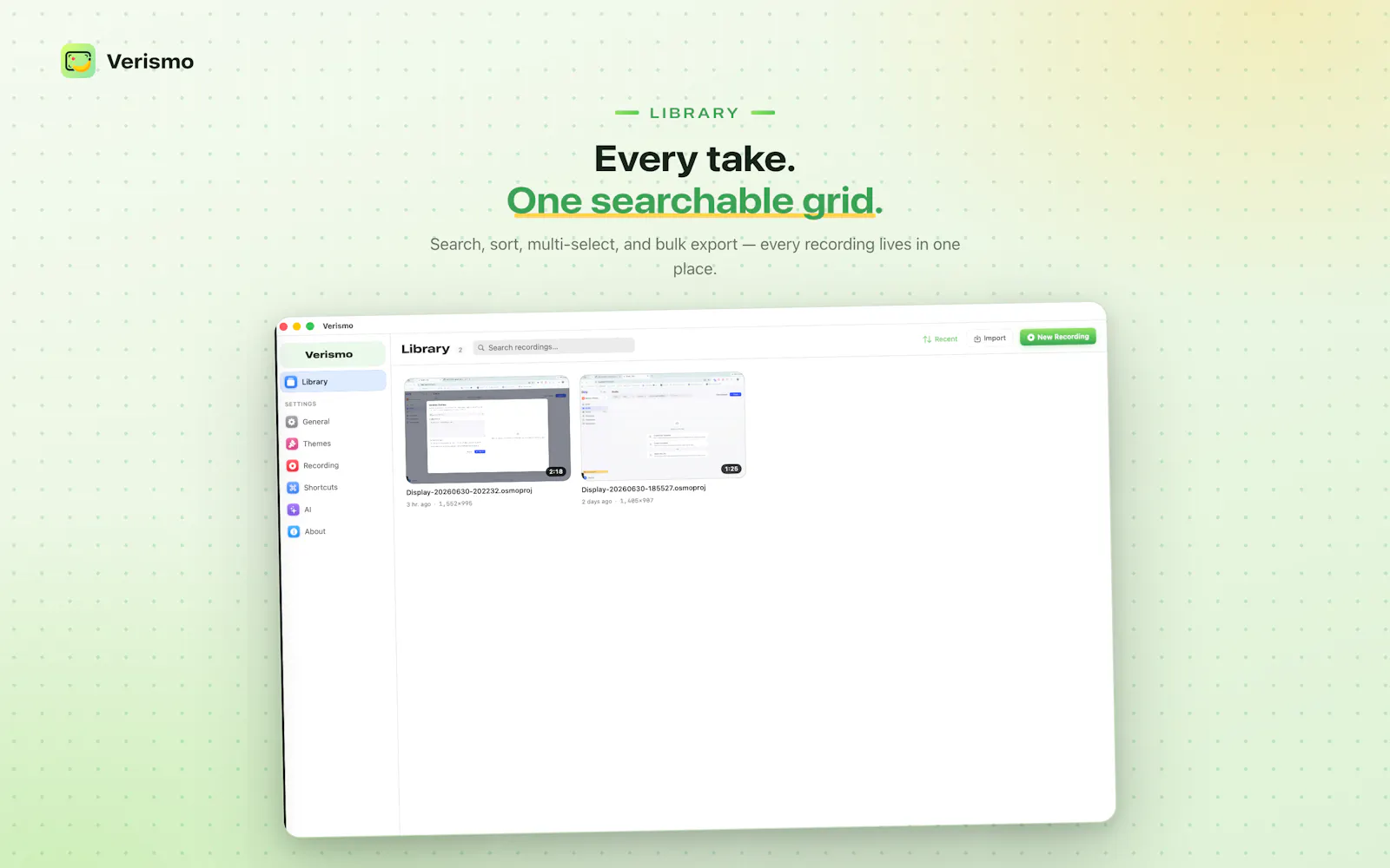 Verismo — native screen studio for macOS screenshot 3