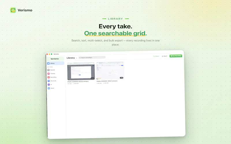 Verismo — native screen studio for macOS screenshot 3