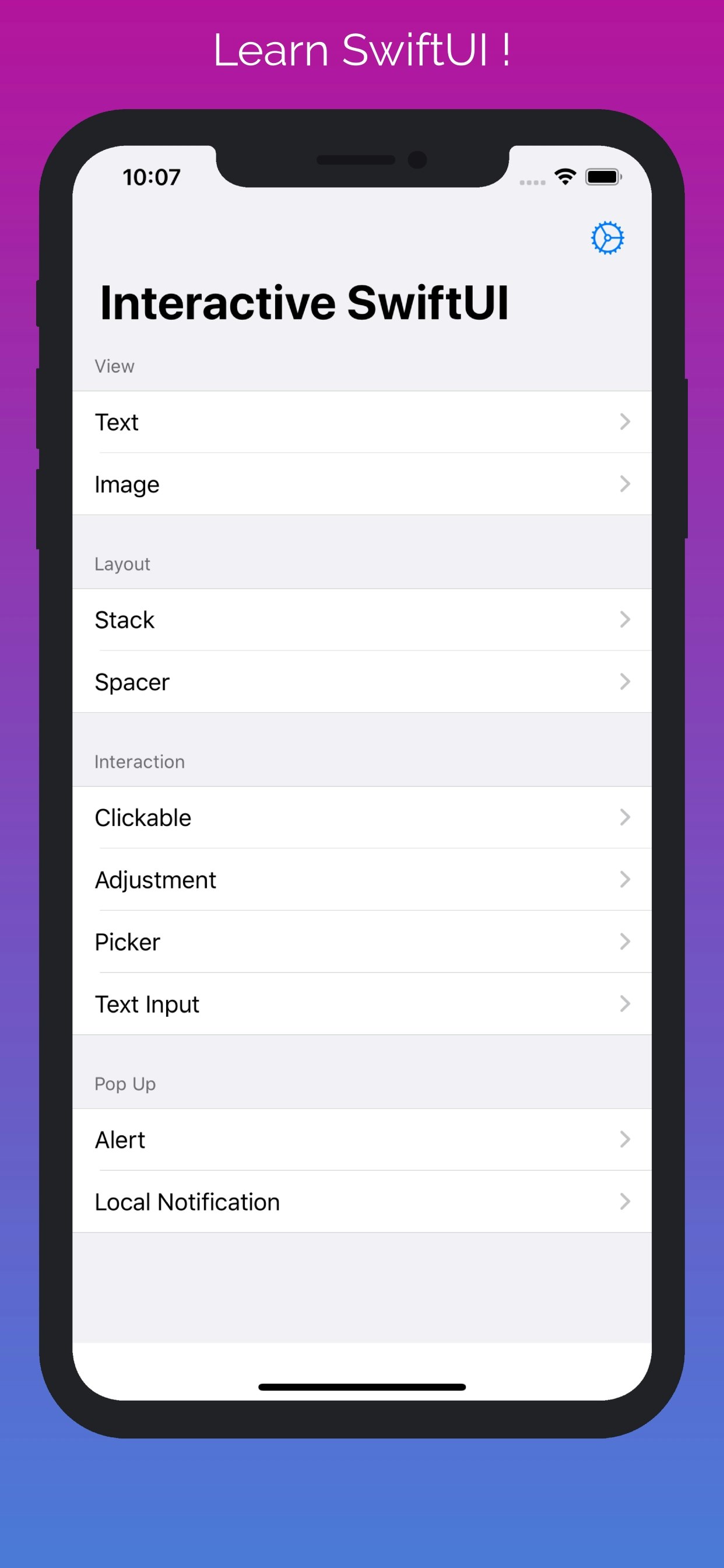 Interactive SwiftUI gallery image