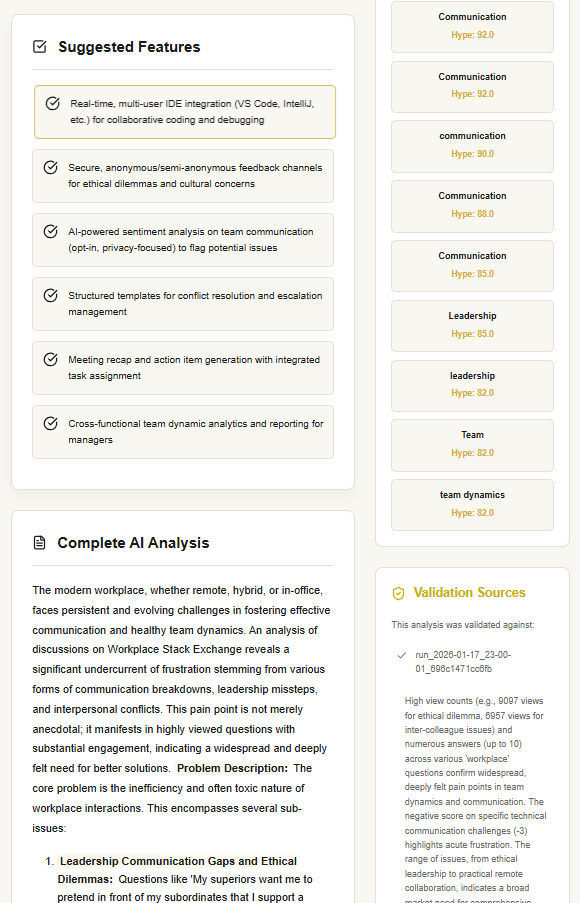 Daily validated SaaS ideas - Screenshot 3 showing product features and functionality