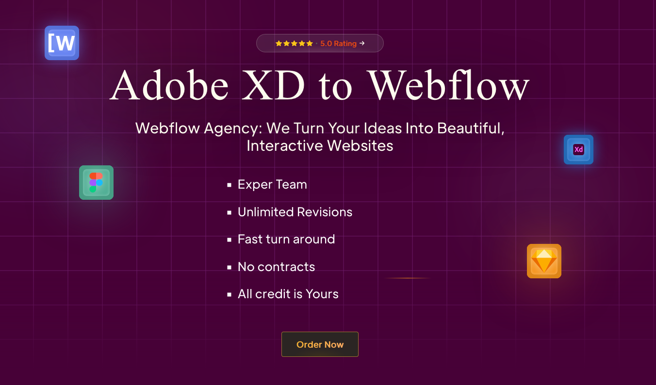 Adobe XD到WebFlow