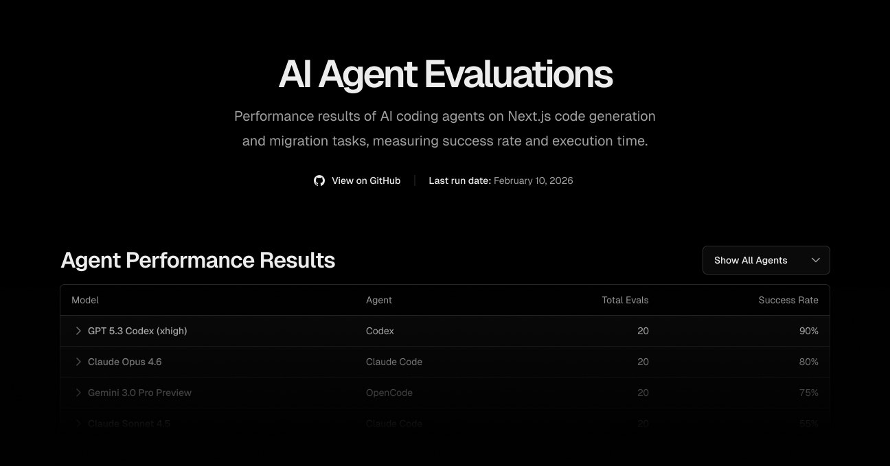 Next.js Evals - Main product screenshot demonstrating key features and user interface