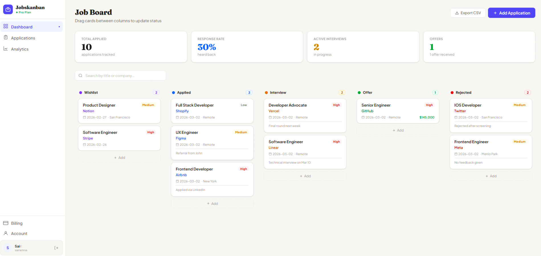 Jobskanban - Main product screenshot demonstrating key features and user interface