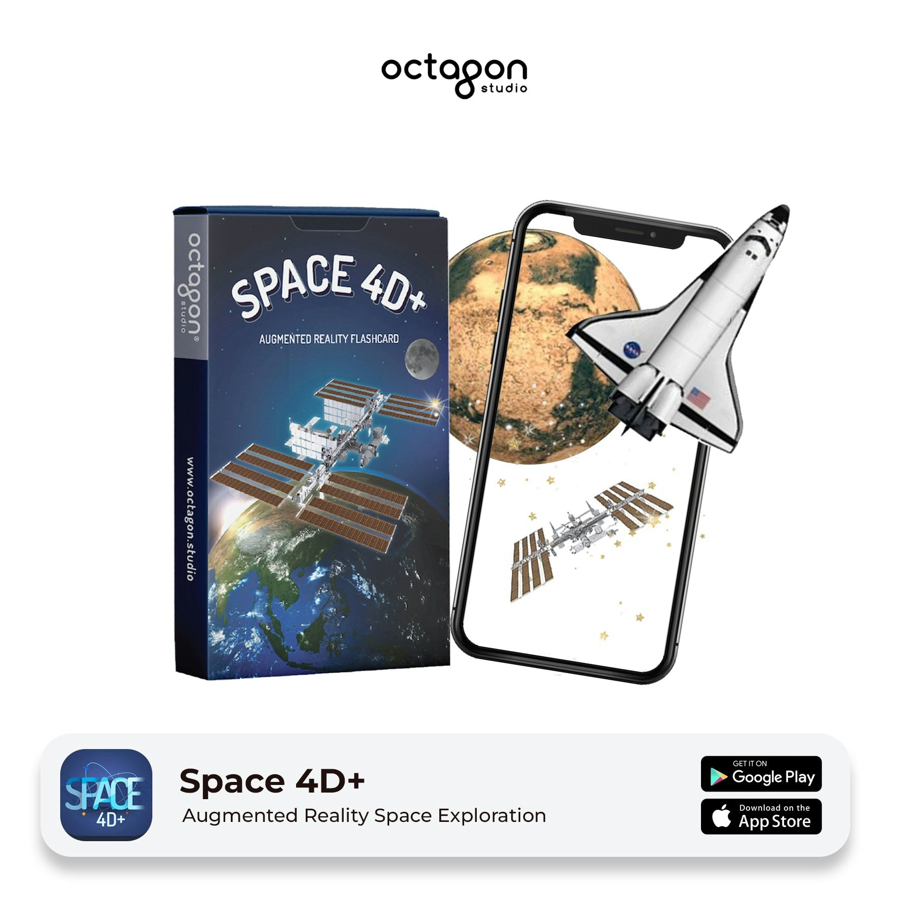 Mídia 2 de Cartões de realidade aumentada do espaço 4D - Explodir para o espaço sideral em realidade aumentada