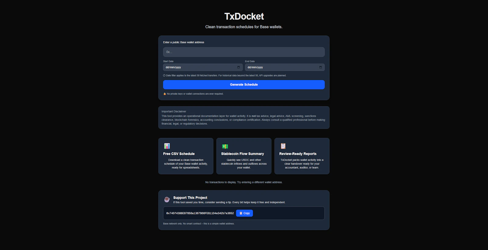 TxDocket screenshot 1